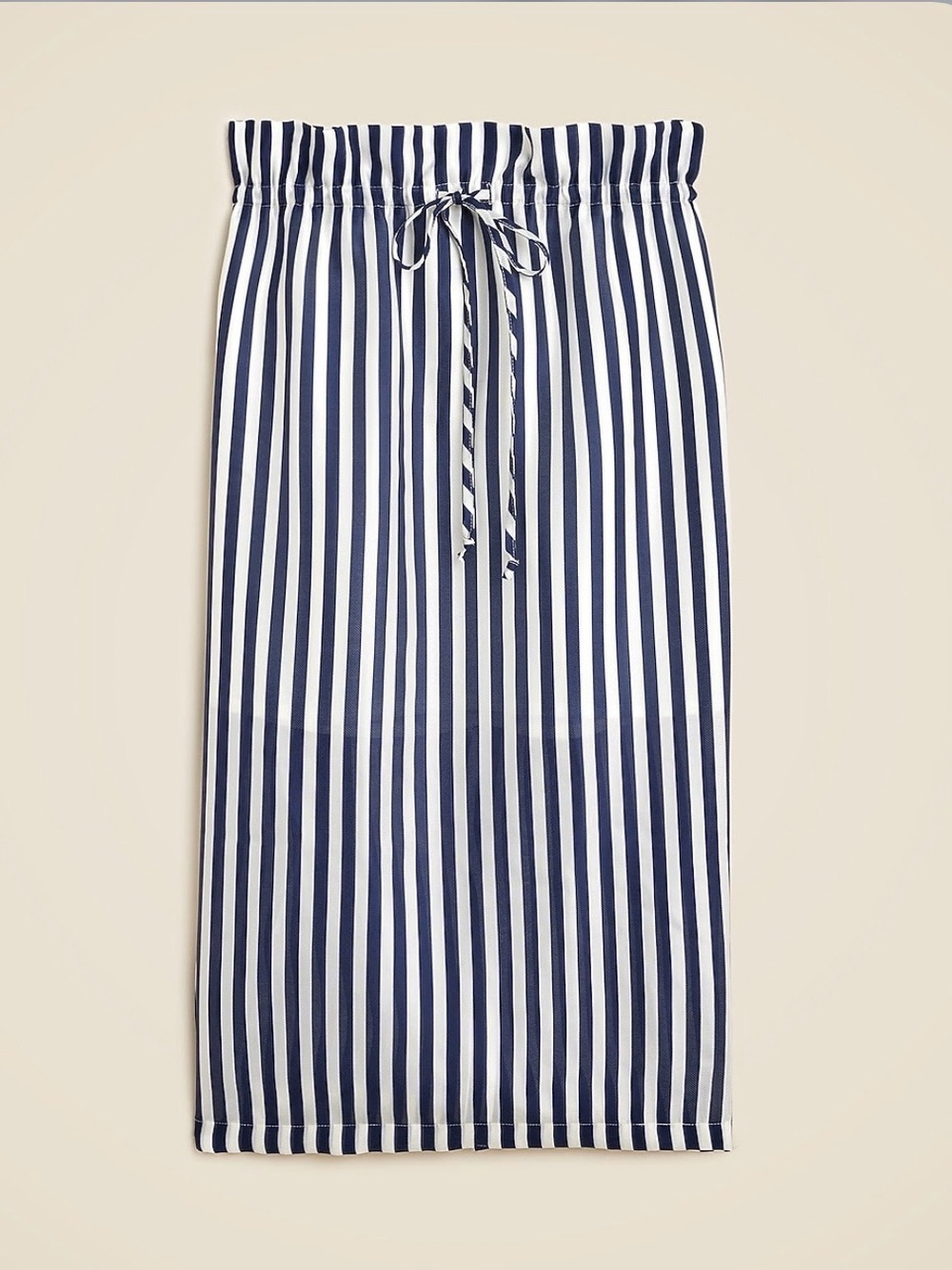 J. Crew Navy and White Striped Midi Skirt
